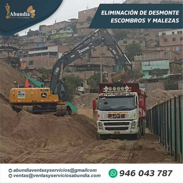 ELIMINACIÓN DE DESMONTE -MALEZA ESCOMBROS -EN TODO LIMA Y CALLAO 